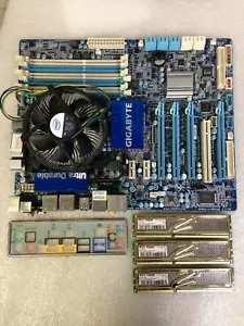 GIGABYTE GA-X58A-UD3R Motherboard W/ CPU , 6GB MEMORY & Fan Used TESTED - Picture 1 of 9