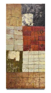 NY Art - Rustic Modern 16x36 Original Abstract Oil Painting on Canvas - Sale! - Picture 1 of 3