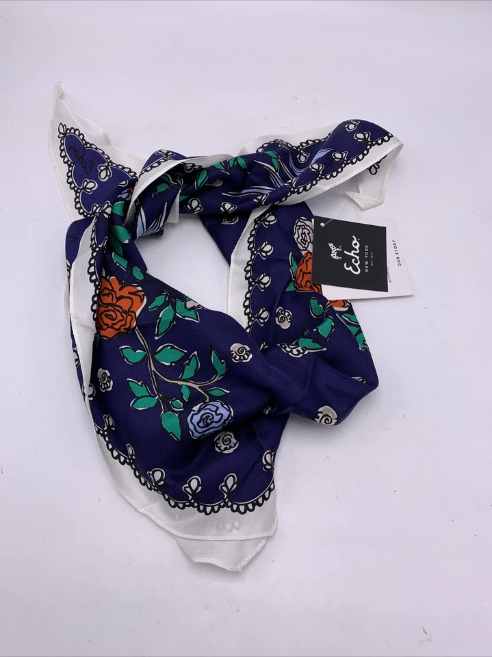 ECHO Diamond Silk Scarf 40 by 14 Fish Is Paisley 107a