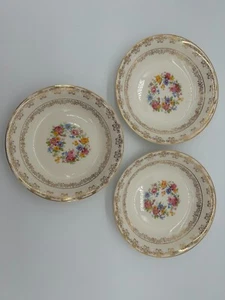 Royal Vintage Gold Trimmed 7.875" Serving Bowl~Lot of 3~ USED~Unmarked~Flower - Picture 1 of 12