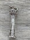 Sterling Silver Seattle Space Needle Observation Tower 3d Charm Pendant Building