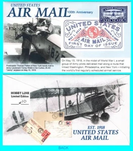 Copertina primo giorno blu United States Air Mail 100th Anniversary con annullamento colore  - Foto 1 di 1