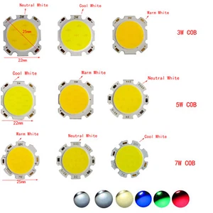 COB LED Light 1W 3W 5W 7W Chip With High Power Beads White Light Warm Whit 042 - Picture 1 of 16