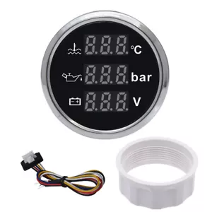 52mm 3 in 1 Multifunktions Digital Messgerät Wasser Temp Öldruck Universal - Bild 1 von 14