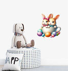 Easter Bunny Rabbit In Cup Flower Egg Wall Art Laptop Vinyl Sticker Decals a9963