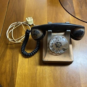Vintage Bell System - Western Electric Black Obrotowa tarcza Telefon biurkowy Niesprawdzony - Zdjęcie 1 z 11