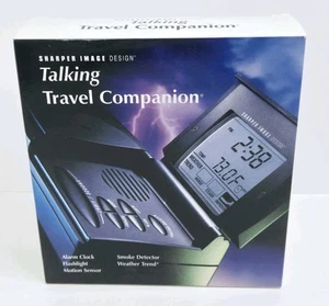 Sharper Image Talking Travel Companion Smoke Detector Alarm Clock NOB Black - Picture 1 of 8