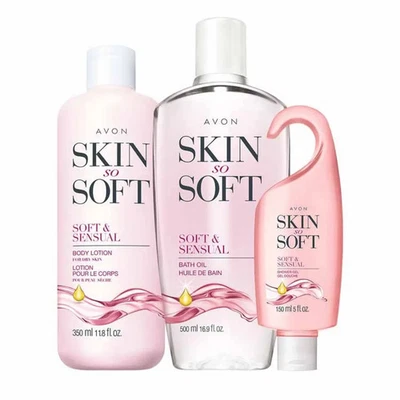 Avon Skin So Soft Soft & Sensual Body Care Set - Olio da bagno + Lozione + Crema - 1 CONFEZIONE - Immagine 1 di 2