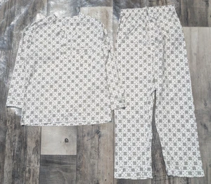 Vintage 60s Textron Mens Cotton Pajamas Set Popover Shirt Pants B Medium NOS - Picture 1 of 9