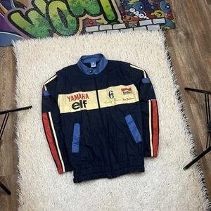 limited vintage Rare TEAM YAMAHA ELF Jacket Racing masport Size Large Italy - Picture 1 of 8