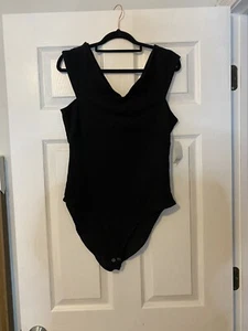 Bar lll Criss Cross Ribbed Black Body Suit Size Large NWT - Picture 1 of 8