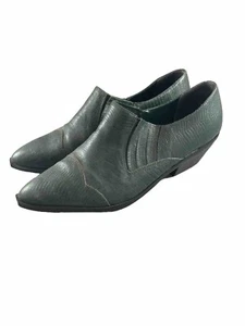 Womens Shoes Heels LEATHER Upper DARK GREEN Sz 7.5 Fits Like A 7 Western Look - Picture 1 of 6