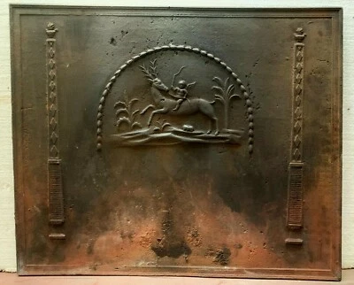 Plaque de fond de cheminée en fonte XIX siècle - Photo 1/4