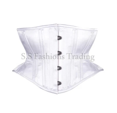 HANDMADE Satin Womens Double Steel Boned Waist Trainer Waspie Heavy Duty Corset