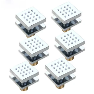 6PCS Bagno Pioggia Massaggio Corpo Jet Accessori Quadrato Doccia Acqua Montaggio a Parete - Foto 1 di 5