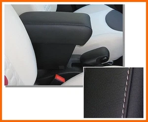 Bracciolo Premium per FIAT 500L colore NERO +CUCITURE BIANCHE-appoggiabraccio-@ - Imagen 1 de 2