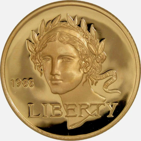 1988-W $5 DOLLARS GOLD COIN SEOUL OLYMPIAD COMMEMORATIVE PROOF Cover