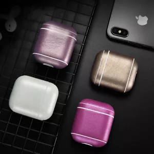 Luxury Leather Earphone Case For Apple Airpods 1&2 Dust-proof Protective Cover - Picture 1 of 10