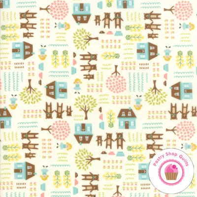 HOME SWEET HOME Cream Bears 20572 11 Stacy Hsu Moda QUILT FABRIC Goldilocks 3 - Image 1 of 4