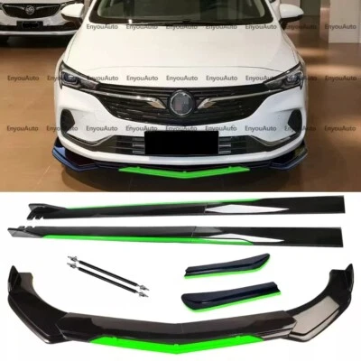 For Buick Front Bumper Lip Side Skirt Rear Bumper Lip Strut Rods Black Green Foto 1 de 4