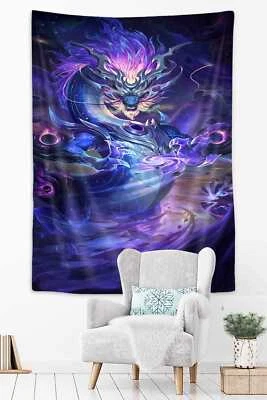 Tapiz Extra Grande Colgante de Pared Dragón Chino Púrpura Galaxia Habitación Decoración Dormitorio Foto 1 de 4