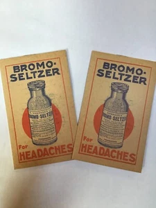 Two (2) Bromo-Seltzer Emerson's For Headaches Drugstore Memo Pads - Picture 1 of 6