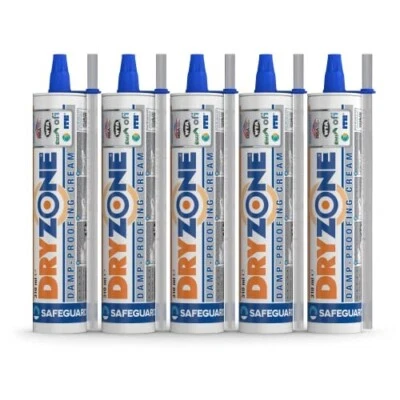 Dryzone Damp Proofing Injection Cream DPC 310ml x 5 Pack - Rising Damp Treatment