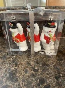 3pc Red & White SNOWMAN 3.5Shatterproof Christmas Ornaments Snowmen Ornament Set - Picture 1 of 9
