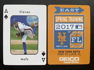 *SCARCE* STEVEN MATZ ~ 2017 NY Mets Spring Training Playing Cards ~ ACE SPADES - Picture 1 of 1