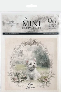 14,8 cm x 14,8 cm Reispapier 6er Set für Scrapbooking - Home Sweet Home Hunde - Bild 1 von 8