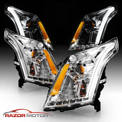 2010-2016 Neon LED Bar Chrome Projector Halogen Headlight Pair For Cadillac SRX Foto 1 de 4
