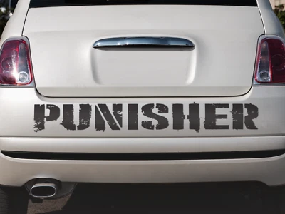 Vinyl PUNISHER lettering sticker car window bumper motorcycle hood wall Foto 1 de 3