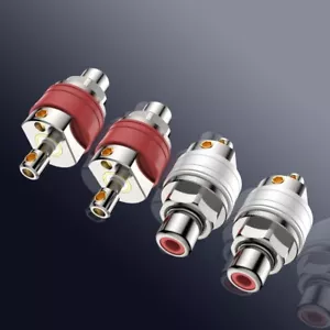 4XViborg RC102R Rhodium Plate RCA Socket For Audio TV CD Player DAC AMO DIY HIFI - Picture 1 of 10