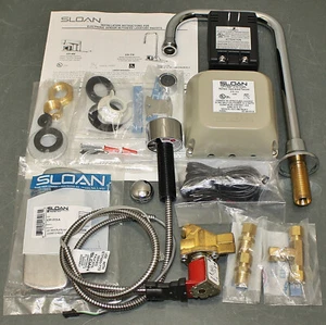 Robinet capteur salle de bain Sloan Optima ETF700, laiton, chrome, centre, plug-in - Photo 1/15