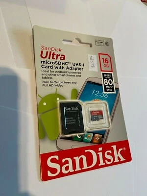 SanDisk Ultra 16GB micro SDHC UHS-1 Class 10 Phone/Tablet Memory Card & Adapter  - Image 1 of 2