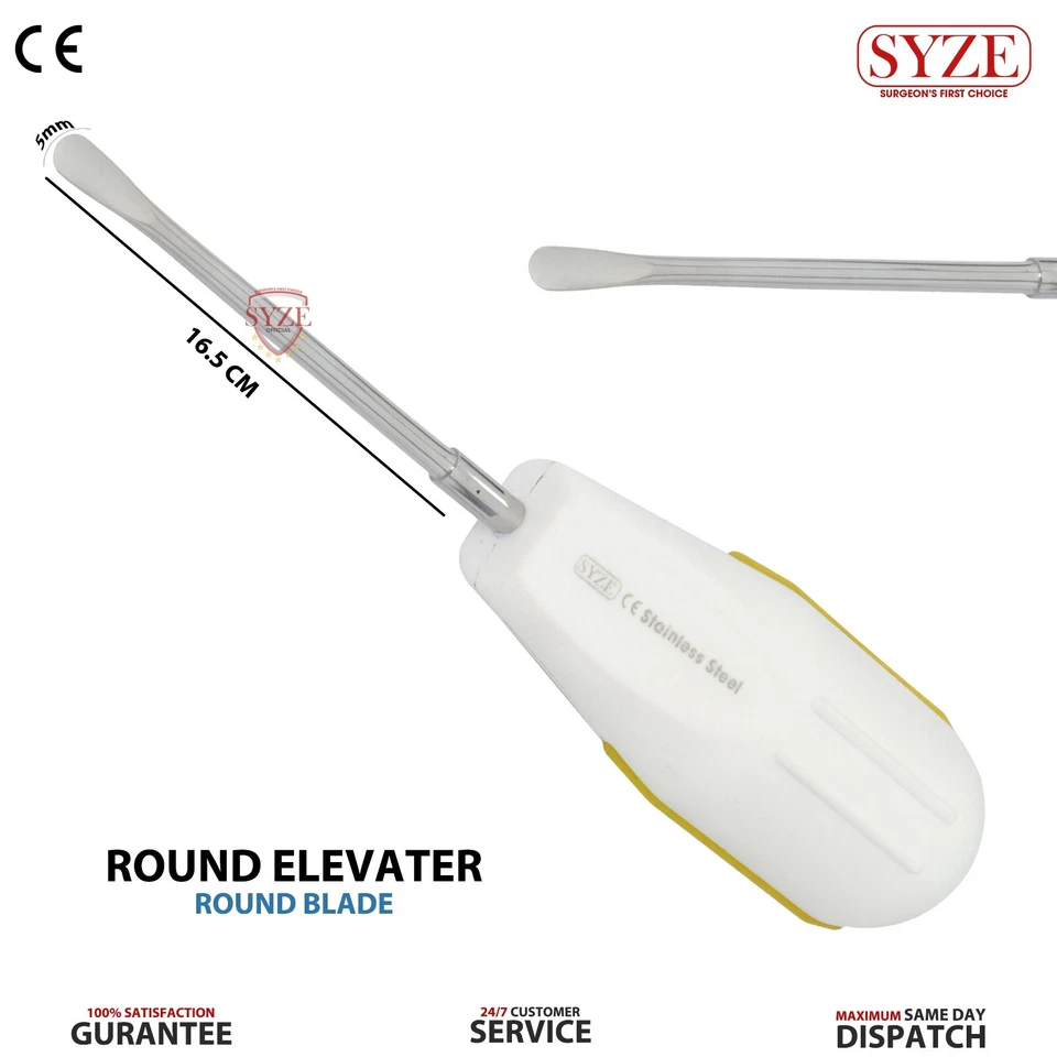 SYZE Surgical Root Extraction Luxation Elevators 16.5CM Yellow Tooth Surgery Tools CE