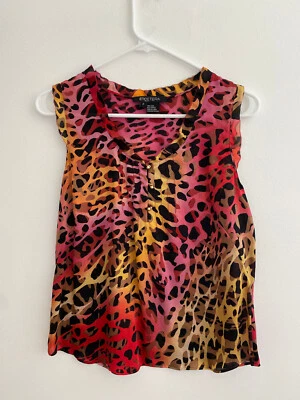 Blusa ligera con estampado animal de seda sin mangas Etcetera talla 2 Foto 1 de 4