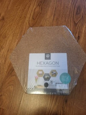 3 Pack Hexagon Cork Board Tiles with Pins, Self-Adhesive Bulletin Boards, New - Image 1 of 2