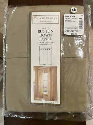 Pair of Croscill Classics Button Down Panels Hampshire 42" x 95" Camel - Image 1 of 4