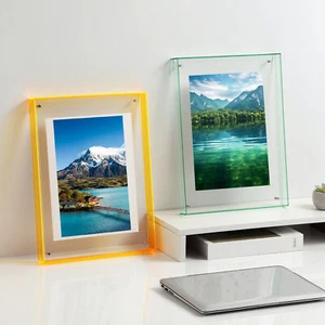 Picture Frame Photo Holder Neon Floating Photo Frame for Office Decor Wall Mount - Picture 1 of 20