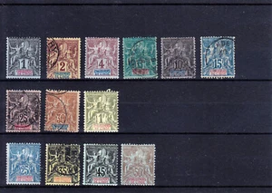 INDIA INDE FRENCH POST 1892 / 1900 13 STAPMS - Picture 1 of 1