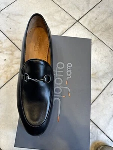 NEW SIGOTTO Uomo Men's Black Color Dress Leather Loafers Shoes Size 46 - Picture 1 of 2