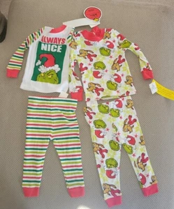 New 12 months 4pc The Grinch Christmas Pajama Set - White, red & green. 100%... - Picture 1 of 8