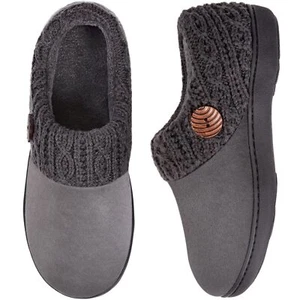Women's Microsuede Slippers Warm Comfy Memory Foam Indoor House Shoes with Kn... - Picture 1 of 7