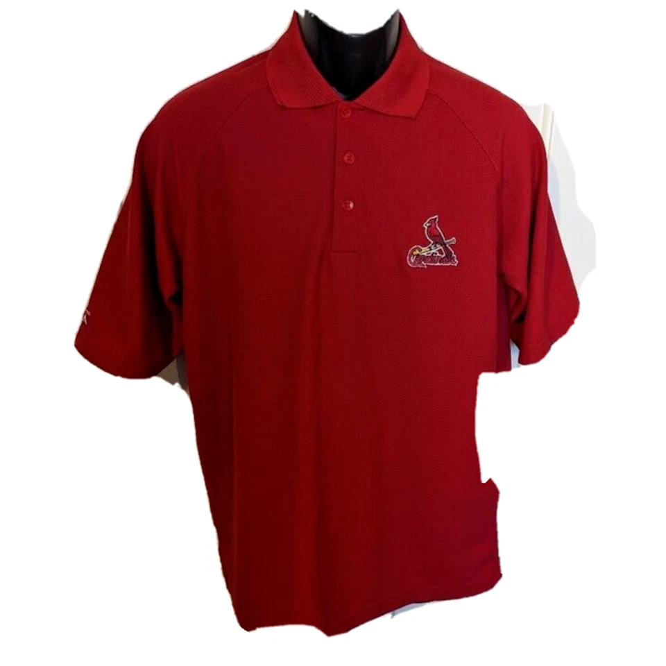Camisa de vestir para hombre pequeña de los cardenales de San Luis roja antigua con botones corta sl Foto 1 de 4
