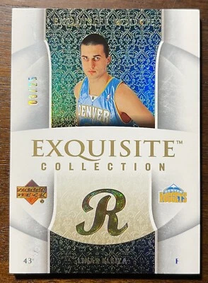 2005-06 Upper Deck Exquisite Collection GOLD Linas Kleiza RC 03/25 Denver Nugget - Image 1 of 2