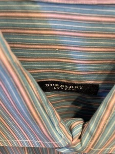 Mens Burberry London Button Down Dress Size L Multicolor Striped Long Sleeve - Picture 1 of 7