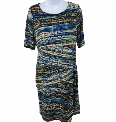 Vestido abstracto a rayas suroeste para mujer talla 6 asimétrico en capas Foto 1 de 4