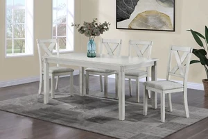 Gray Driftwood Finish Rustic Farmhouse 5pc Dinette Dining Room Set Table Chair - Picture 1 of 7