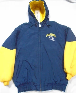 Chaqueta acolchada con capucha con logotipo vintage 7 NFL Game Day San Diego Chargers talla grande - Imagen 1 de 3